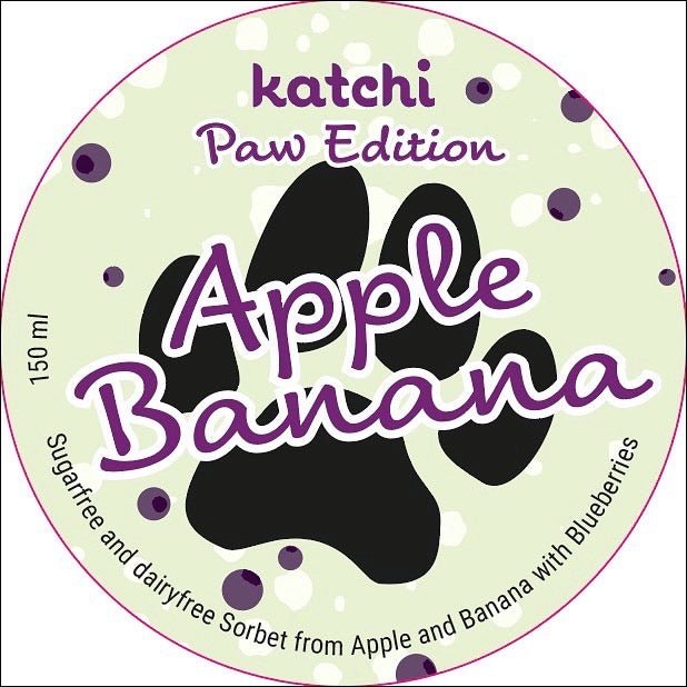 Paw Edition - Apfel-Banane mit Blaubeeren (Hundeeis), 160 ml - katchi-ice.com